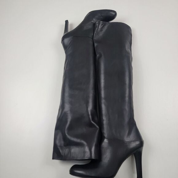 Stuart Weitzman Black Soft Leather Knee High OTK Tall Heel Boots Size Womens 8M - Picture 12 of 16